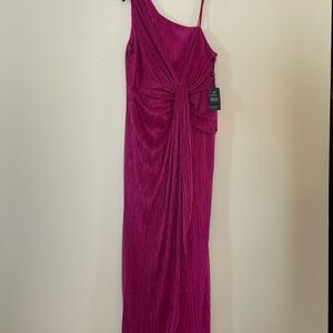 Adrianna Papell Fuchsia One Shoulder Dress
